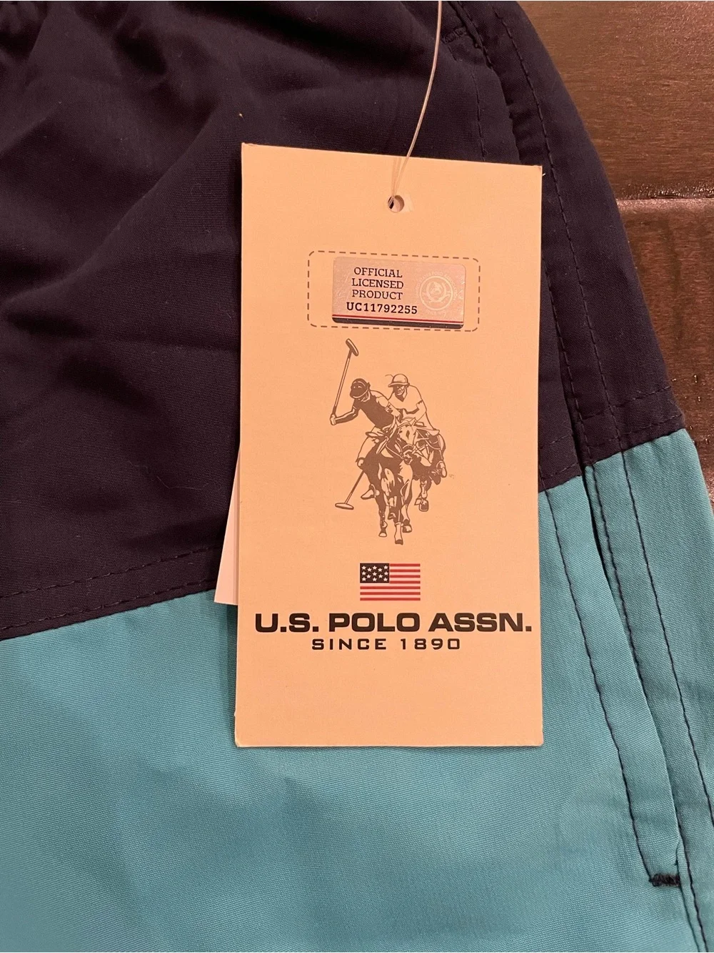 U.S. Polo Assn. Navy & Light Blue Swim Trunks